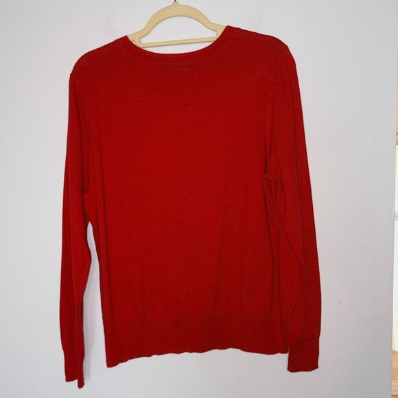 Worthington Womens NWT Sweater Size Petite XL Cherry Red Crew Neck Classic - Picture 7 of 7